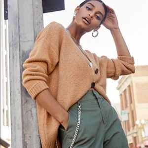 camel cardigan